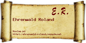 Ehrenwald Roland névjegykártya